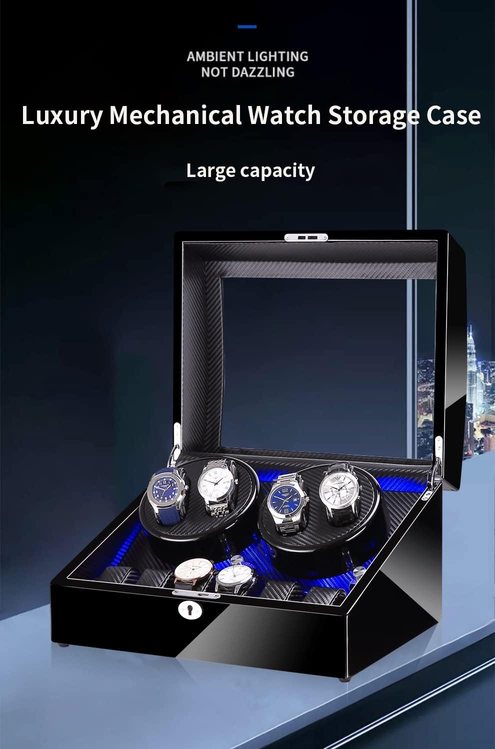 ウォッチワインダーボックス 自動巻き腕時計4本収納 + 6本収納 木製